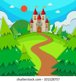 Castle towers at daytime illustration