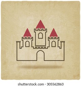 castle with towers symbol old background. vector illustration - eps 10