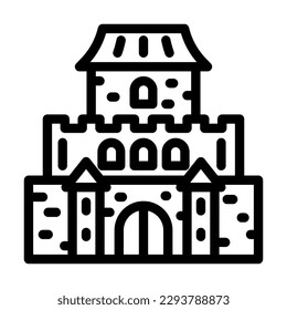 castle toy baby line icon vector. castle toy baby sign. isolated contour symbol black illustration
