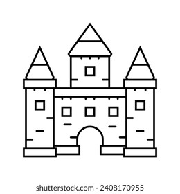 castle toy baby line icon vector. castle toy baby sign. isolated contour symbol black illustration