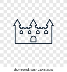 Castle toy concept vector linear icon isolated on transparent background, Castle toy concept transparency concept in outline style