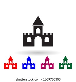 Castle toy multi color icon. Simple glyph, flat vector of toys icons for ui and ux, website or mobile application