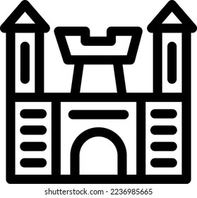 Diseño de iconos de vectores de castillo
