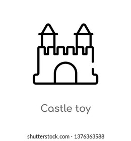 castle toy vector line icon. Simple element illustration. castle toy outline icon from toys concept. Can be used for web and mobile