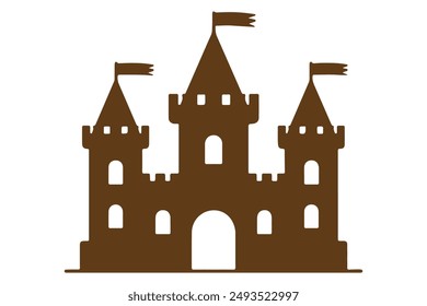 Castle tree logo vector illustration design