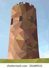 Castle Triangle Geometrical background.  Castle Vector Illustration. Vintage wallpaper.