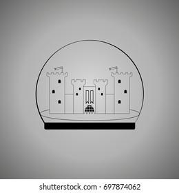 Castle under the dome on grey background, logo