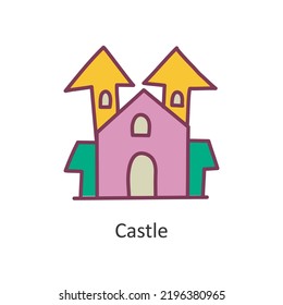 Castle  vector filled outline Icon Design illustration. Halloween Symbol on White background EPS 10 File