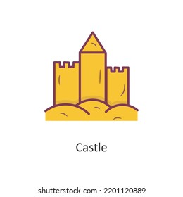 Castle vector filled outline Icon Design illustration. Holiday Symbol on White background EPS 10 File