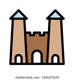 castle vector flat color icon 