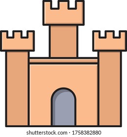icono de color plano del vector de castillo 