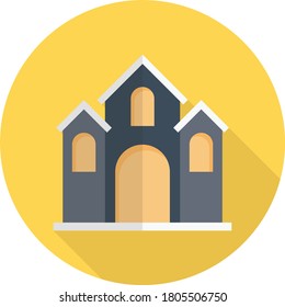 castle vector flat color icon 