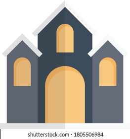 icono de color plano del vector de castillo 