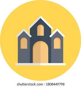 icono de color plano del vector de castillo 