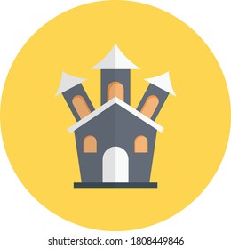 castle vector flat color icon 