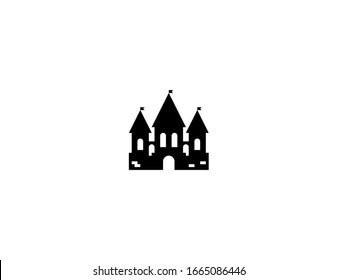Castle vector flat icon. Isolated Castle building emoji illustration 