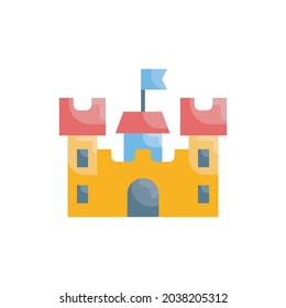 Castle vector flat icon style illustration. Eps 10 file
