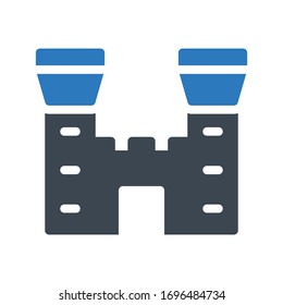 castle vector glyph  color icon 