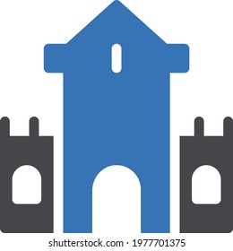 castle vector glyph colour  icon