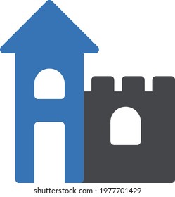 castle vector glyph colour  icon