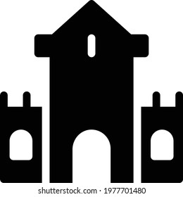 castle vector glyph flat icon