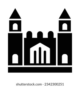 Castle Vector Glyph Icon For Personal And Commercial Use.
