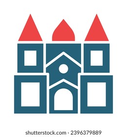 Castle Vector Glyph Two Color Icons For Personal And Commercial Use.
