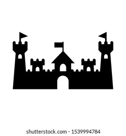 castle vector icon. ancient illustration symbol. armor sign ot logo.