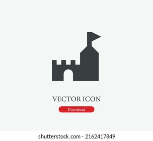 Castle vector icon. Editable stroke. Symbol in Line Art Style for Design, Presentation, Website or Mobile Apps Elements, Logo. Castle symbol illustration. Pixel vector graphics - Vector