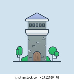 Castle vector icon illustration. Flat design