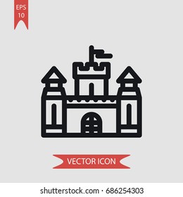 Castle vector icon, illustration symbol