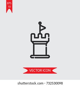 Castle vector icon, illustration symbol