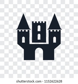 Castle vector icon isolated on transparent background, Castle logo concept