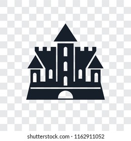 Castle vector icon isolated on transparent background, Castle logo concept