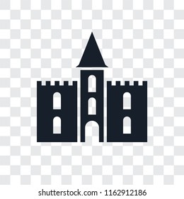 Castle vector icon isolated on transparent background, Castle logo concept