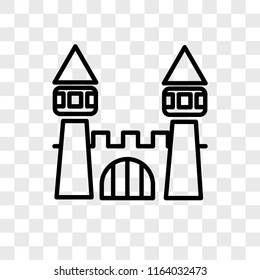Castle vector icon isolated on transparent background, Castle logo concept