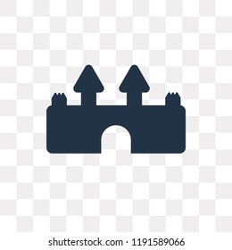Castle vector icon isolated on transparent background, Castle transparency concept can be used web and mobile
