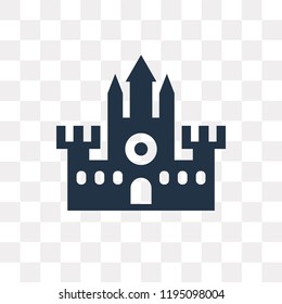 Castle vector icon isolated on transparent background, Castle transparency concept can be used web and mobile