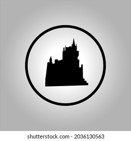castle vector icon logo Halloween. Halloween icon set,symbol and vector,Can be used for web, print and mobile