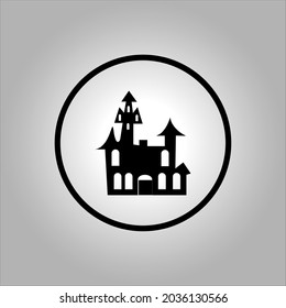 castle vector icon logo Halloween. Halloween icon set,symbol and vector,Can be used for web, print and mobile