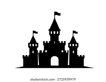 Schloss, Vektorsymbol auf weißem Hintergrund
Schwarzes Vektorsymbol