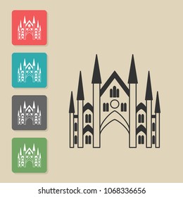 Castle - vector icon. Symbol for web, infographics, print design and mobile UX/UI kit. Vector illustration, EPS10.