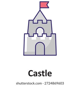 Icono del Vector del castillo que puede modificar o editar fácilmente


