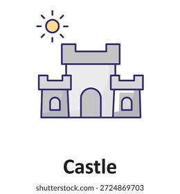 Icono del Vector del castillo que puede modificar o editar fácilmente

