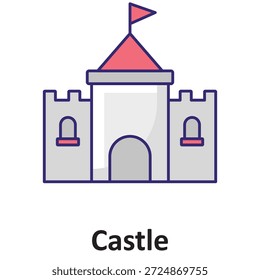 Icono del Vector del castillo que puede modificar o editar fácilmente

