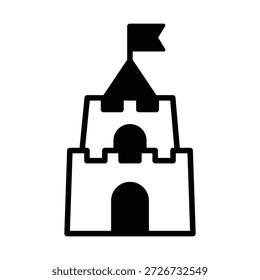Icono del Vector del castillo que puede modificar o editar fácilmente

