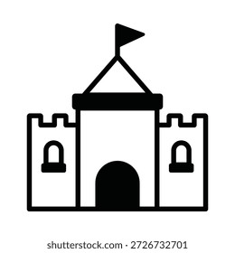 Icono del Vector del castillo que puede modificar o editar fácilmente

