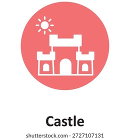 Icono del Vector del castillo que puede modificar o editar fácilmente

