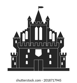 Castle Vektorsymbol.Schwarz Vektorsymbol einzeln auf weißem Hintergrund Schloss.