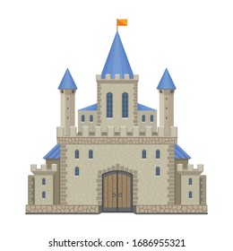 Icono del vector del castillo.Icono del vector del dibujo aislado en el castillo de fondo blanco.